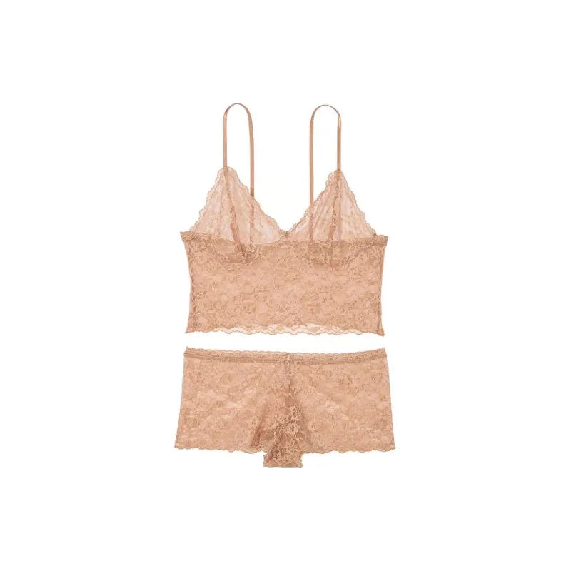Victoria's Secret PINK VICTORIA'S SECRET Lace Cami & Shortie Set /Beige Underwear Set Women's Skin-0