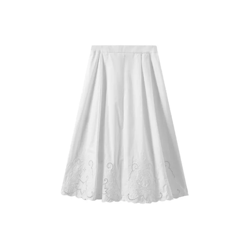 Inman Casual Long Skirts Women's Pearl White-1