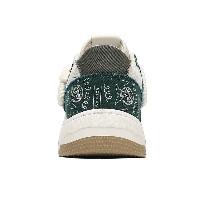 Warrior Denim Puffy Shoes Breathable Low-Top Skateboard Shoes Unisex-3