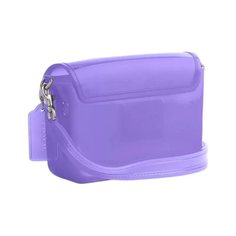 COACH Tabby PVC Jelly Bag Shoulder Bag Crossbody Bag Small Size Women's Silver Bright Purple-2