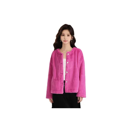 Wbwq Velvet Jackets Women's Dragon Fruit Red