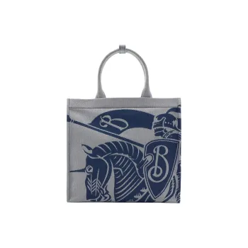 Burberry Canvas Canvas Bag Tote Bag Shopping Bag Handbag Small Size Women's Knight Blue