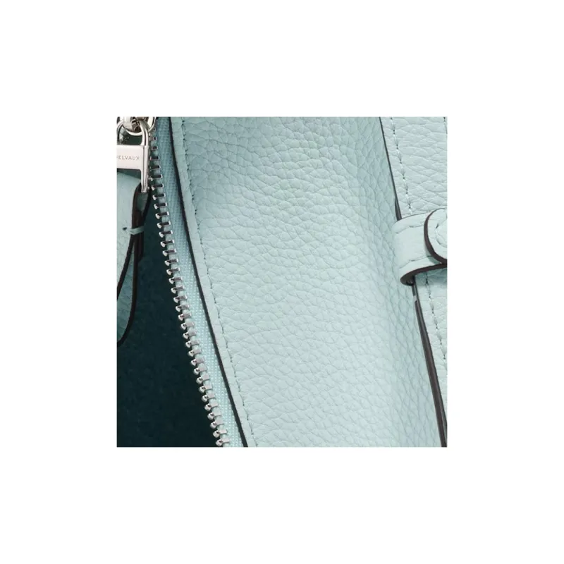 Delvau Mozart Grain Calfskin Shoulder Bag Crossbody Bag Handbag Women's Celadon Green-5