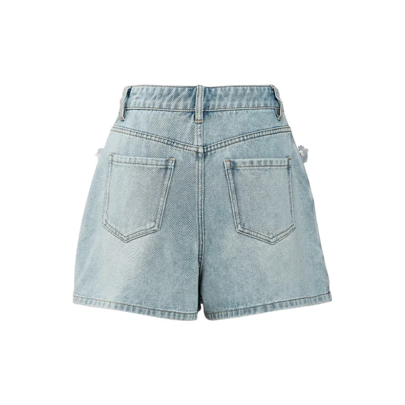 TAMMY TANGS Denim Shorts Women's Light Denim Blue-1