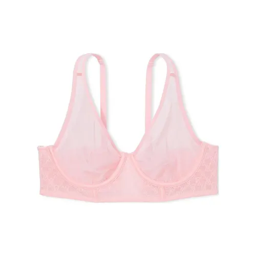Victoria's Secret PINK VERY SEXY Icon Mesh Longline Plunge Bra/Pretty Blossom Bra Women's Pink