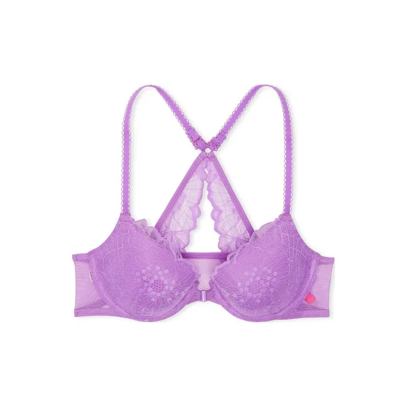 Victoria's Secret PINK Sexy Tee Lace Lined Front-Close Bra/Purple Paradise Bra Women's Purple-0