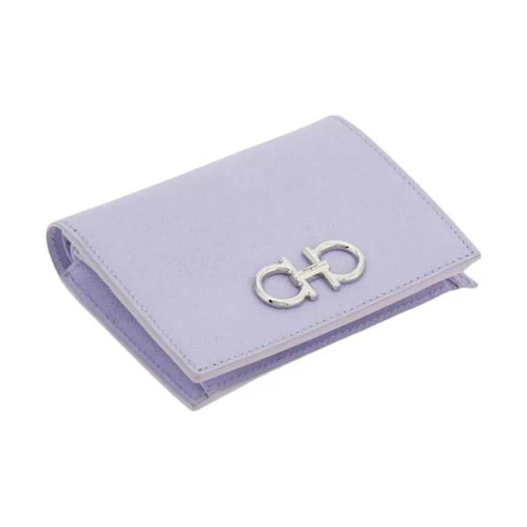 FERRAGAMO GANCINI Calfskin Wallet Women's Purple-1