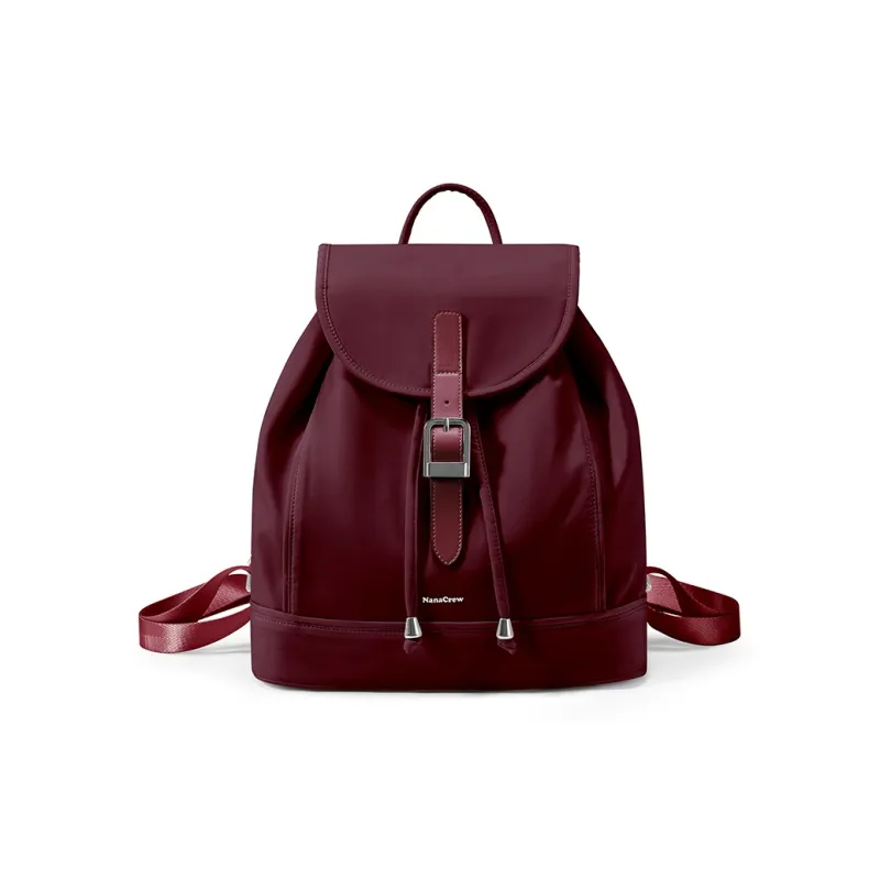 NANACREW Fabric Bucket Bag Backpack Regular Women's Black/Ecru/Burgundy-16