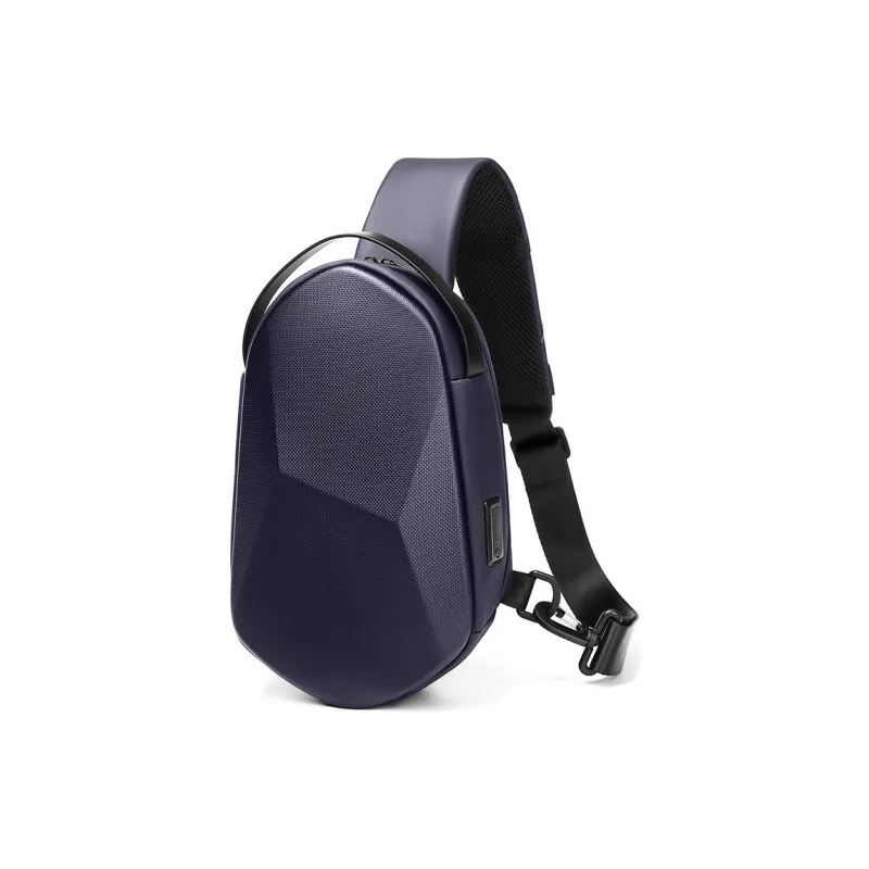 MingLu Oxford One Shoulder Crossbody Sling Bags Regular Unisex Blue Black-6