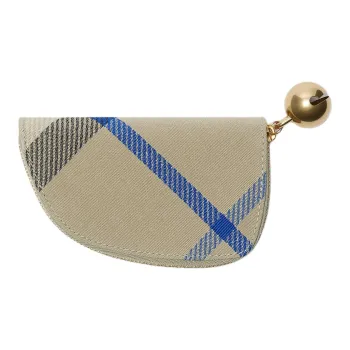 Burberry Shield Cotton Blend Wallet Women's Moss Green