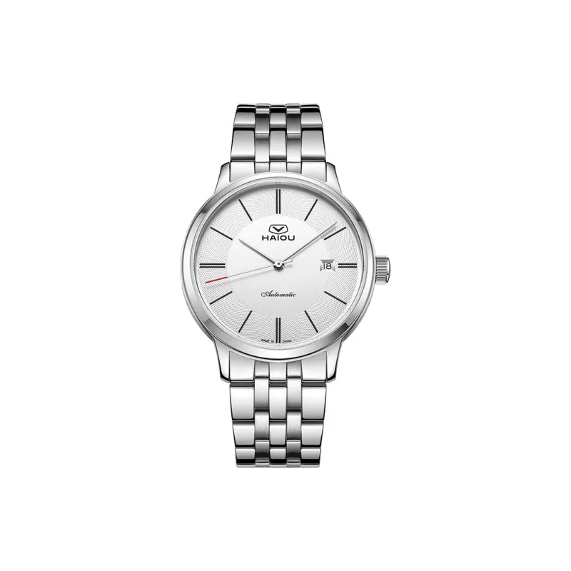 Sea Gull Automatic Mechanical Movement Genuine Leather Strap Watch Men's Watches White Dial-0