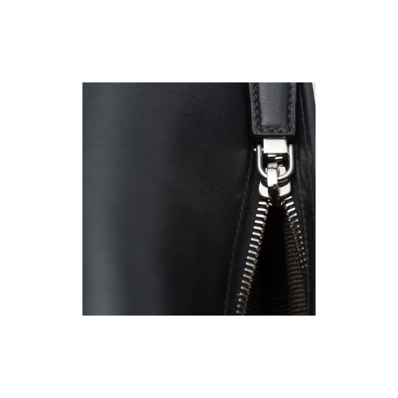 PRADA Leather Crossbody Bag Shoulder Bag Men's Black-5