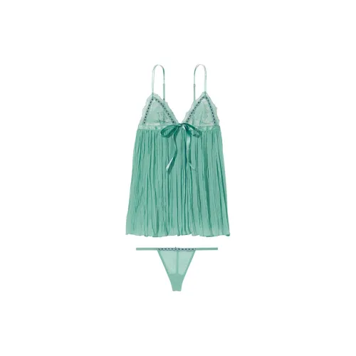 Victoria's Secret PINK VERY SEXY Lace Bow Spaghetti Strap Sexy By Nightgown/T Nightgown Women's Turquoise
