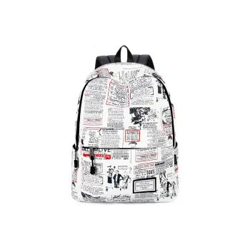 Bansusu Polyester Backpack Large Size Unisex English Magazine