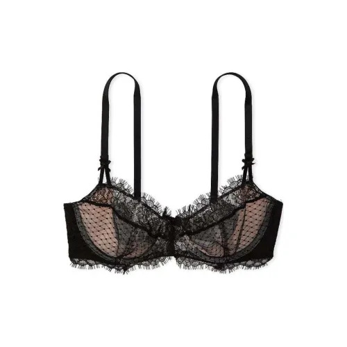 Victoria's Secret PINK DREAM ANGELS Wicked Unlined Boho Floral Embr Bra/Bk&PtPk Bra Women's Black