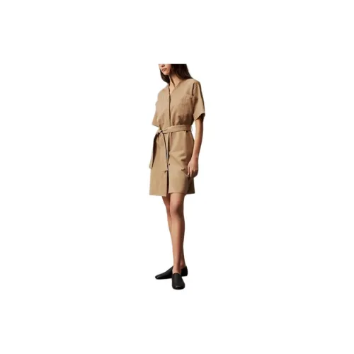 Calvin Klein Short-Sleeved Dresses Women's Light Brown