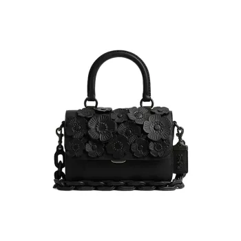 COACH Rogue Cow Leather Shoulder Bag Crossbody Bag Handbag Small Size Women's Black