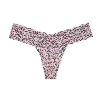 Victoria's Secret PINK THE LACIE Lace Thng Panty/Purest Pink Animal Print Underpants Women's 1 Pack Animal Print