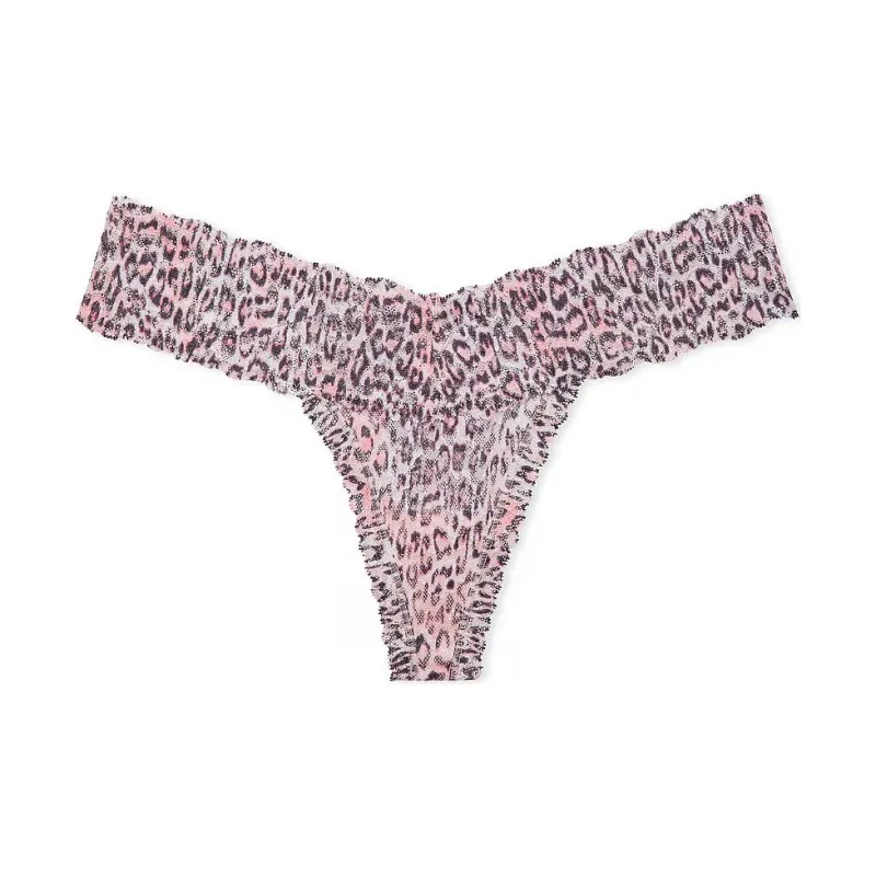 Victoria's Secret PINK THE LACIE Lace Thng Panty/Purest Pink Animal Print Underpants Women's 1 Pack Animal Print-0