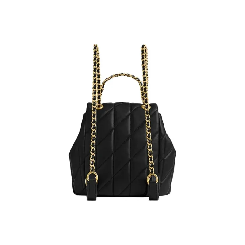 COACH Tabby Quilting Sheepskin Backpack Trumpets Women's Black-1
