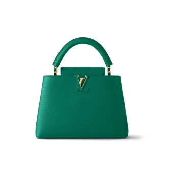 LOUIS VUITTON Capucines Cow Leather One Shoulder Handbag Small Size Women's Emerald Green