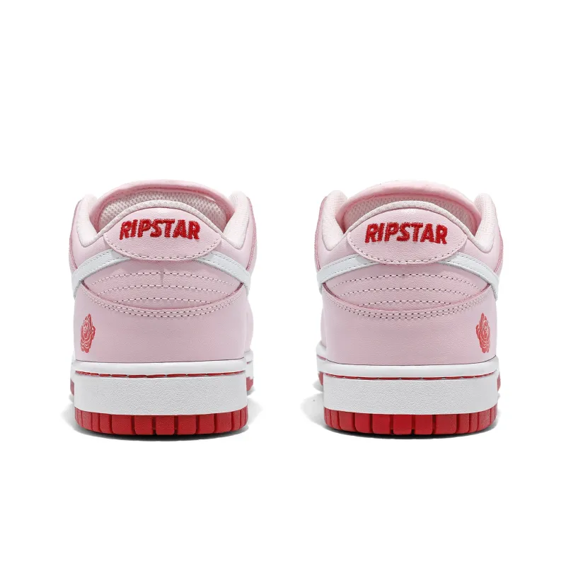 RIPSTAR SKBD Low Anti Slip Wear Resistant Low Top Skateboard Shoes Unisex Pink Rose Color Scheme-3