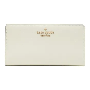 Kate Spade Saffiano Leather Wallet Large Size Women's Egg White Crispy Skin