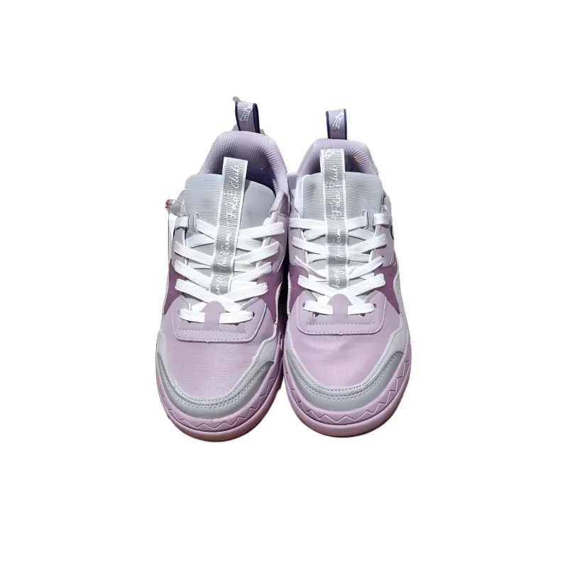 FILA FUSION BANK Anti-Slip Wear-Resistant Low-Top Skateboard Shoes Women's Purple Gray-2