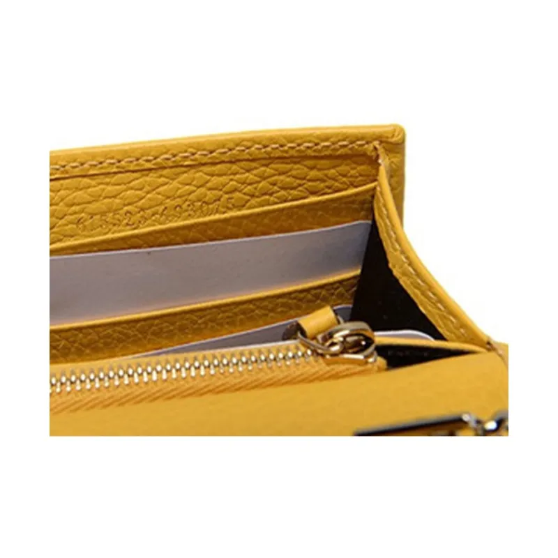 GUCCI Litchi Grain Calfskin Messenger Bag Envelope Bag Chain Bag Wallet Crossbody Bag Shoulder Bag Women's Yellow-3