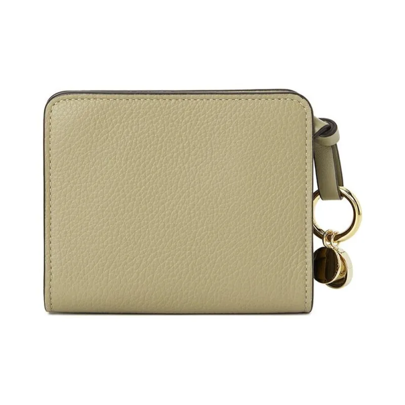 Chloe Cow Leather Coin Purses Wallets Mini Women's Beige Khaki-1