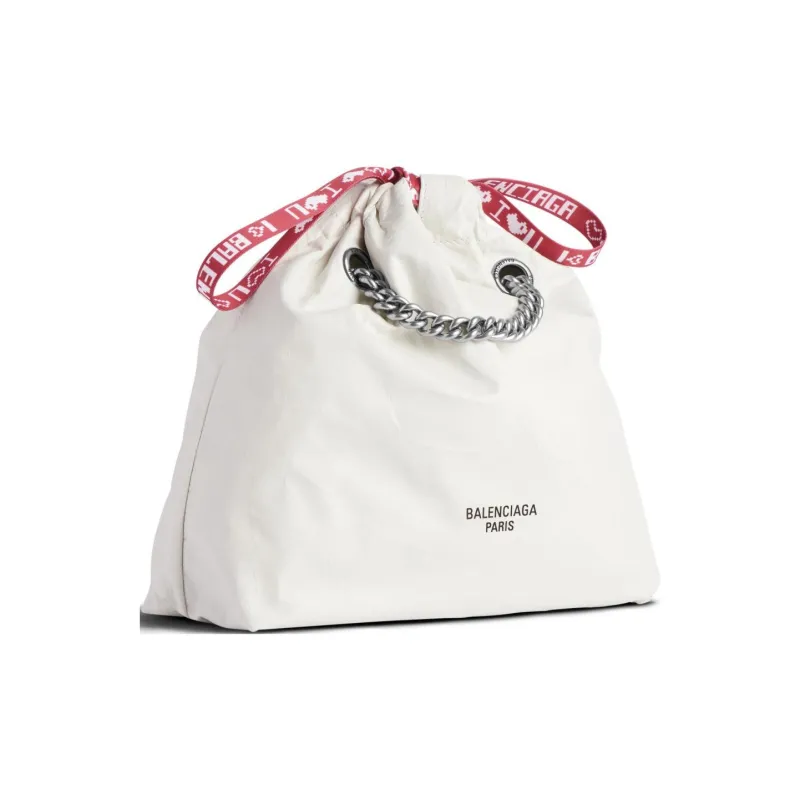 Balenciaga CRUSH Cow Leather Tote Bag Shopping Bag Shoulder Bag Crossbody Bag Small Size Women's White-2