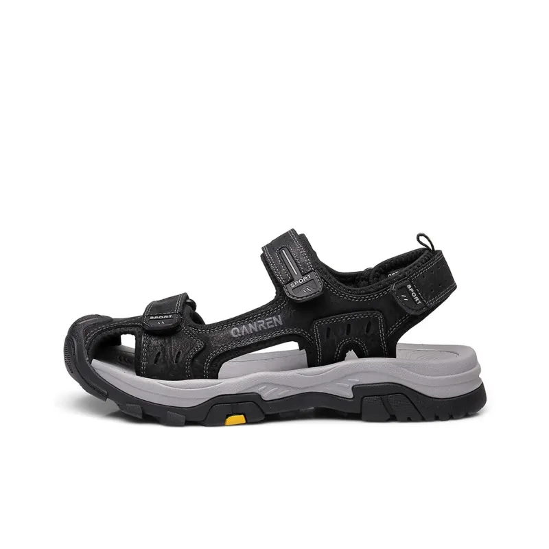 Strongman Beach Sandals Men's Black Light Brown-0