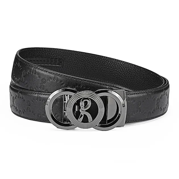 ROBERTA DI CAMERINO Top Grain Cow Leather Belts Men's Gunmetal 3.45cm-0