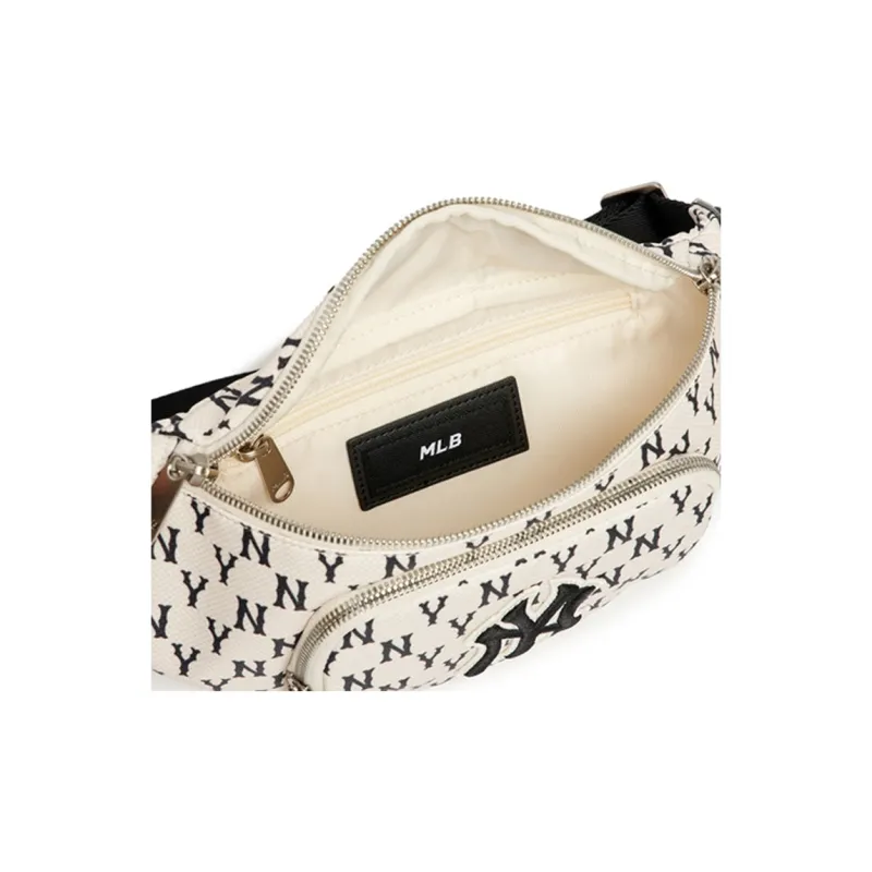MLB Monogram Collection Polyester Combo Bag Fanny Pack Regular Unisex Black White-3