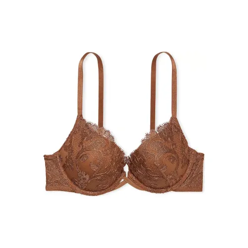 Victoria's Secret DREAM ANGELS Collection 8749 Contouring Boho Floral Embroidery Push Up Bra Women's Caramel