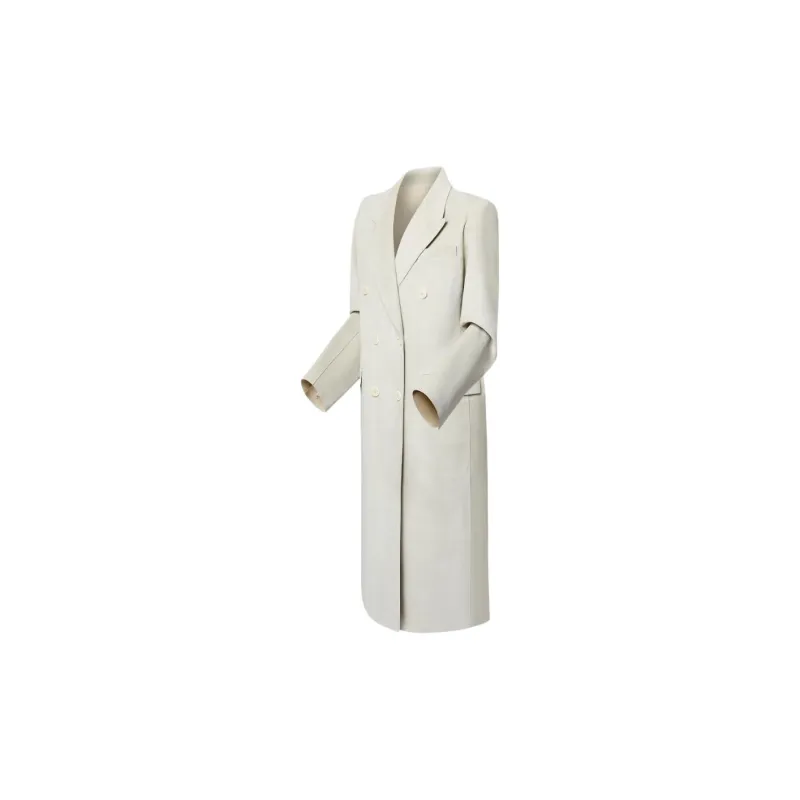 LOUIS VUITTON Double-Breasted Suede Coat-2