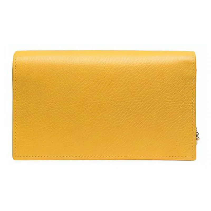 GUCCI Litchi Grain Calfskin Messenger Bag Envelope Bag Chain Bag Wallet Crossbody Bag Shoulder Bag Women's Yellow-2