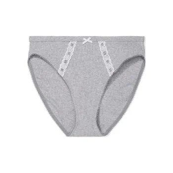 Victoria's Secret PINK Stretch Cotton High-Leg Brief Panty / Grey Underpants Women's 1 Pack Light Gray