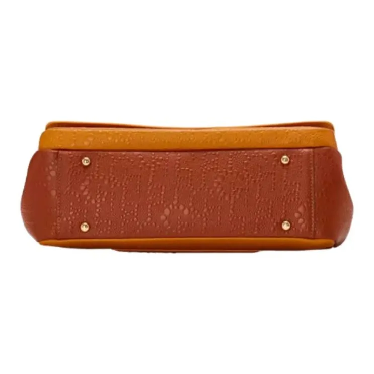 Laurence & Chico Top Grain Cow Leather Crossbody Handbag Shoulder Bag Medium Size Women's Brown-2