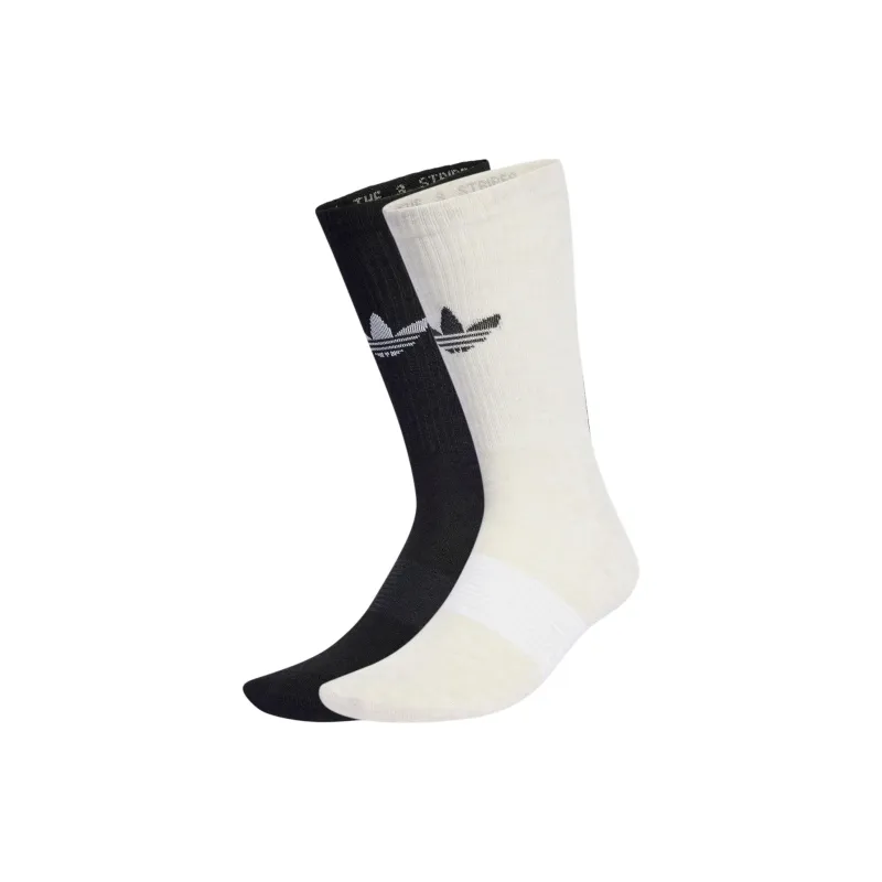Adidas Originals TREFOIL PREMIUM CREW SOCKS Mid Calf Socks Unisex 2 Pack-0