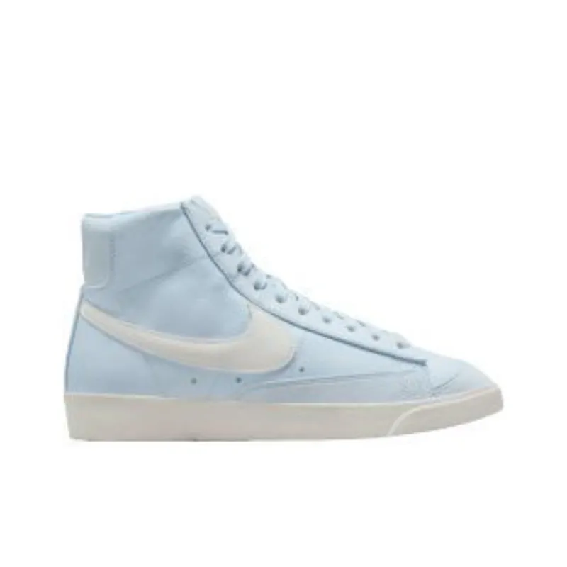 Nike Blazer Anti Slip Wear Resistant Mid Top Skateboard Shoes Women's Blue White-1