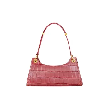 APEDE MOD Crocodile Pattern Cow Leather Frog Shoulder Bag Women's Litchi Color