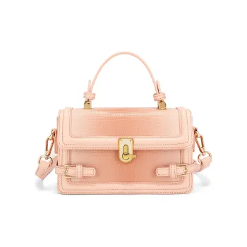 MEXICAN Polyurethane Shoulder Bag, Kelly Bag, Crossbody Bag, Handbag Regular Women's Cherry Blossom Pink