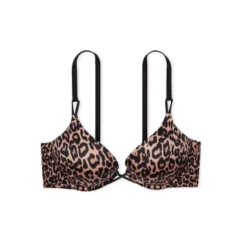 Victoria's Secret VERY SEXY Bombshell Add 2 Cups Smooth Push Up Bra/SL Bra Women's Leopard Print