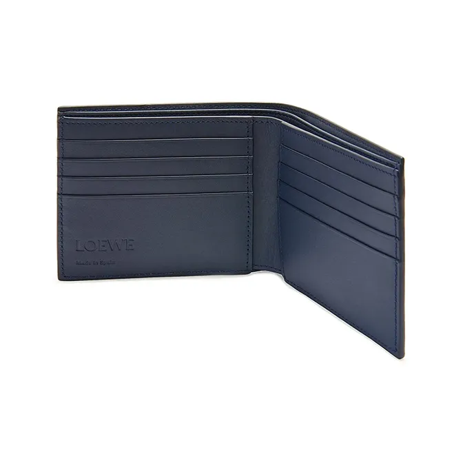 LOEWE Satin Cow Leather Wallet Men's Dark Marine Blue-2
