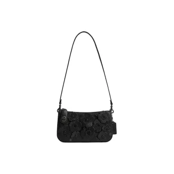 COACH Penn Cow Leather Handbag Shoulder Bag Small Size Women's Black