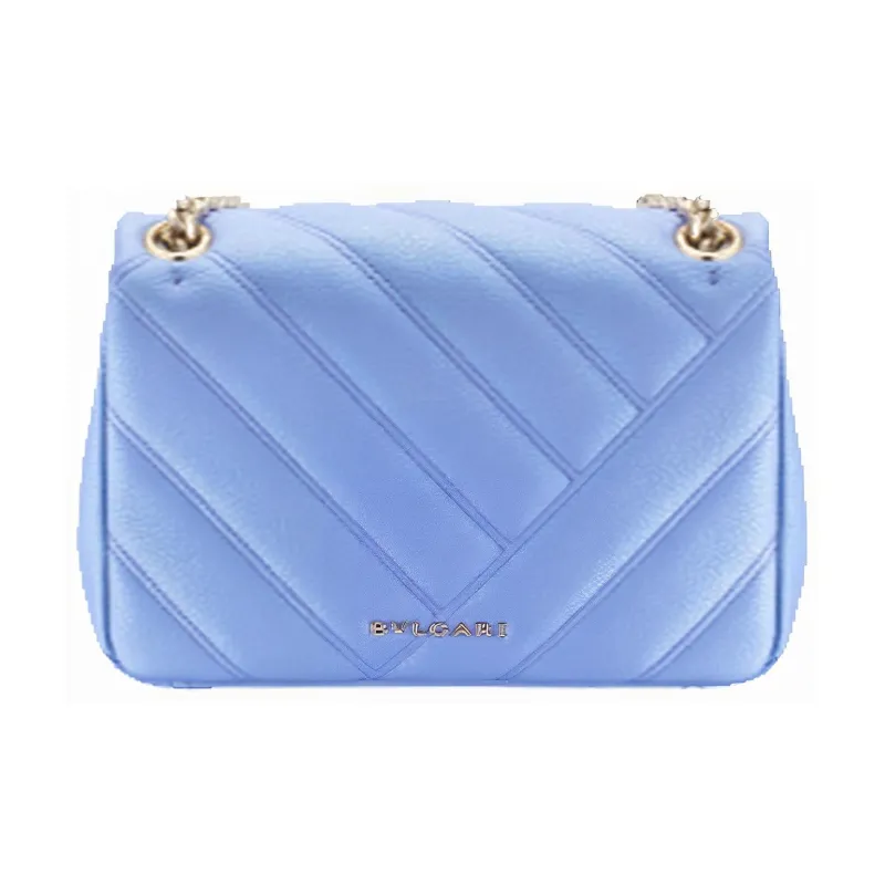 BVLGARI Serpenti Cabochon Sheepskin Shoulder Bag Women's Lavender-2