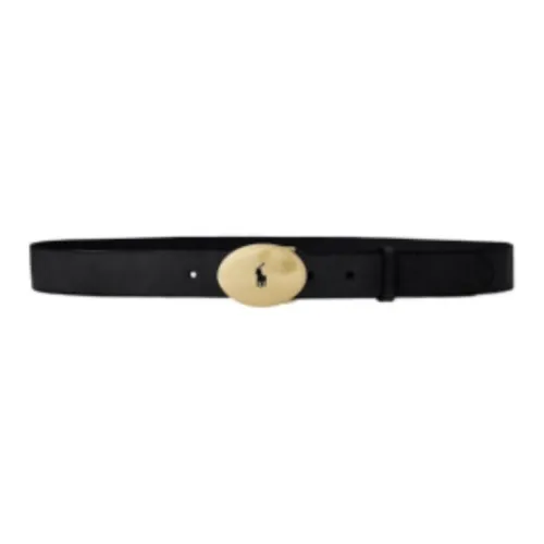 Polo Ralph Lauren Cow Leather Belts Women's Black Width 3.3CM