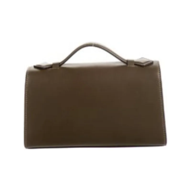 SAVETTE Calfskin Late Dinner Bag Baguette Handbag Small Size Women's Mink Leather-4