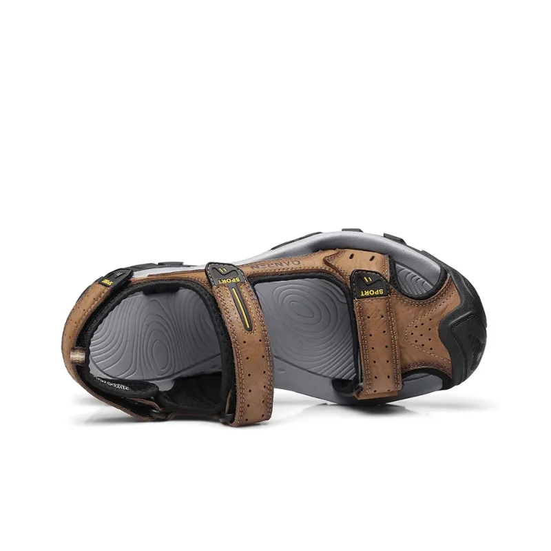 Strongman Beach Sandals Men's Black Light Brown-8